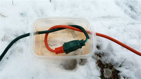 connecting a rubber coated extention cord to a junction box|diy weatherproof extension cord box.